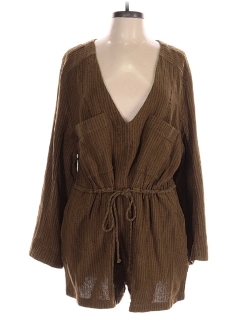 Free People Brown Long Sleeve Romper XL